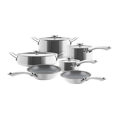 Martha Stewart Delaroux 10-Piece Stainless Steel Cookware Set w/ Ceram