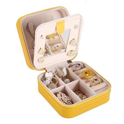 Travel Jewelry Case Small Organizer Box for Girls Women with Mirror