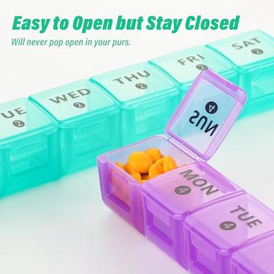 Extra Large Pill Organizer with Pill Cutter-Pill Holders 7 Day