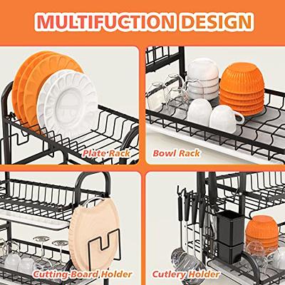 6pcs/set Kitchen Countertop Dish Drainer And Drying Rack Organizer