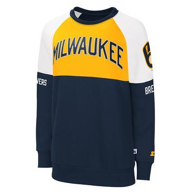 Men's Starter Navy Milwaukee Brewers The Ace Satin Full-Snap Jacket