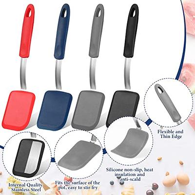 4pcs Small Flexible Silicone Spatula Heat Resistant Non Sticky for Kitchen Blue | Harfington