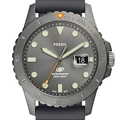 Fossil Men's Blue Quartz Stainless Steel and Silicone Three-Hand