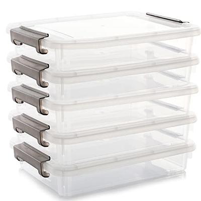 Citylife 5 PCS Plastic Storage Bins with Latching Lids Portable Project  Case Clear File Box Stackable Storage Containers for Organizing A4 Paper,  Photo, Document, Scrapbook - Yahoo Shopping