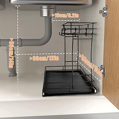 NUOYANG Pull Out Cabinet Organizer Under Sink Organizers and Storage  Kitchen Bathroom Cabinet Storage Shelf with 2 Tier Sliding Wire Drawer for  Inside Kitchen Bathroom Cabinet or Under Sink (Black) - Yahoo Shopping