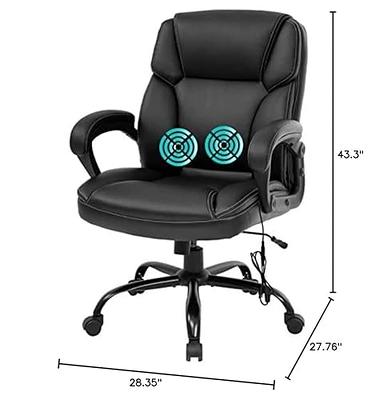 Lacoo Faux Leather High-Back Executive Office Chair with Lumbar Support,  Black