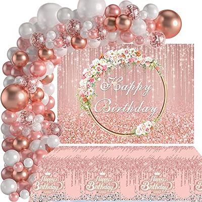  Rose Gold Birthday Party Decorations, Happy Birthday