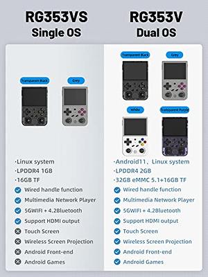 RG353V Retro Handheld Game with Dual OS Android 11 and Linux,RG353V with  64G TF Card Pre-Installed 4452 Games Supports 5G WiFi 4.2 Bluetooth Online