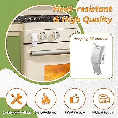 Oven Lock Child Safety, Aukfa Oven Door Lock Child Safety Heat-Resistant  with 3M Adhesive, Durable Oven Baby Proofing for Kitchen (White)