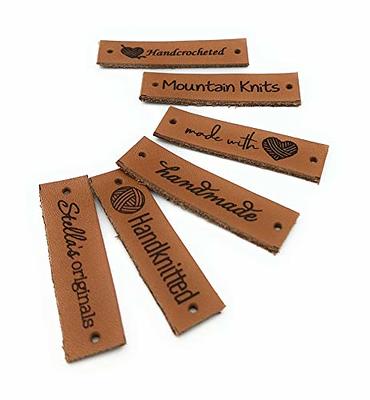  Custom labels, cork leather labels for handmade items, crochet  labels, knitting labels, vegan eco friendly tags, set of 25 pc : Handmade  Products