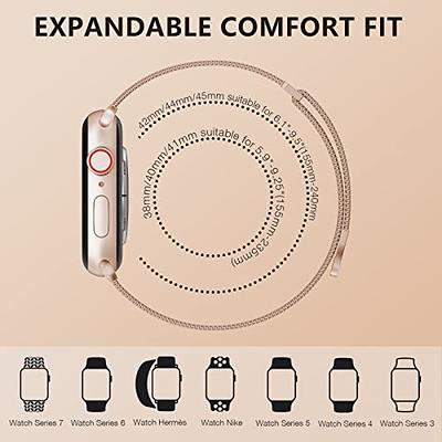  Marge Plus Compatible with Apple Watch Band Series 9, Ultra/ Ultra 2, SE, 8 7 6 5 4 3 2 1 38mm 40mm 41mm 42mm 44mm 45mm 49mm Women and  Men, Stainless