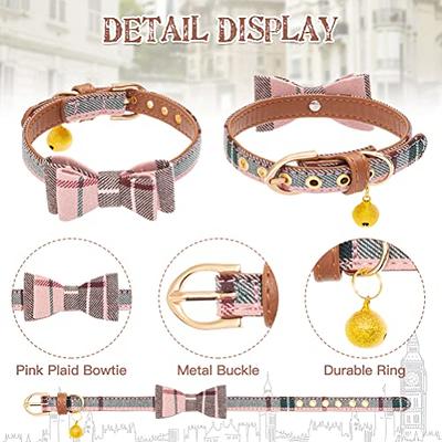 Classic Plaid Leather Dog Collar And Leash Set