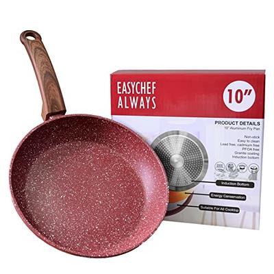 Granitestone Nonstick Frying Pan 10 inch Frying Pan Nonstick Pan, Red