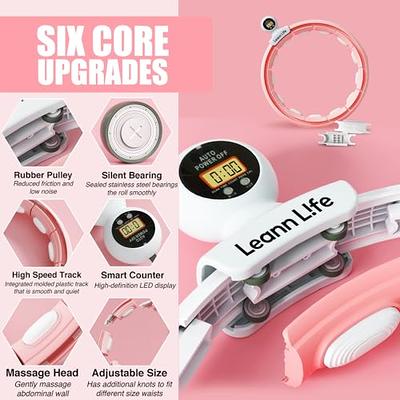 Leann L!fe U1-30 Knots Waist 61”, Magnetic Lock Smart Weighted Hula Hoop  for Adults Weight Loss, Infinity Hoop Plus Size, Children Adult Home