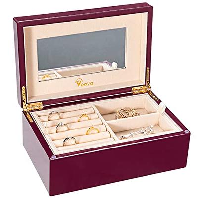 Small Jewelry Box, Mini Jewelry case Double Layer Travel Jewelry Organizer  for Women,Anti tarnish jewelry box for Rings Earrings Necklace,Gifts for  Girls 