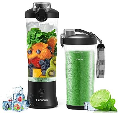 Portable Blender - 18 oz USB Rechargeable Personal Size Blender for Shakes and Smoothies - 150W Power with 6 Blades and Pulse Mode - with Cup Lid