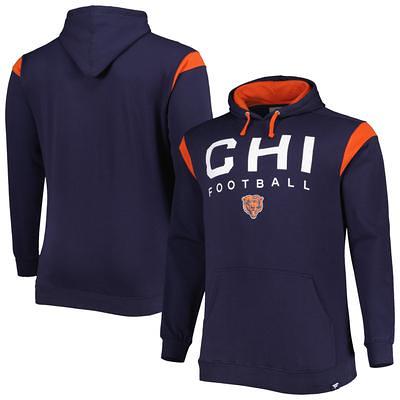 Men's New Era Navy/Orange Chicago Bears Big Tall Current Team Colorblock  Fleece Raglan Pullover Hoodie