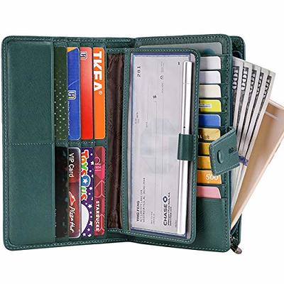 Itslife Womens Wallet,Large Capacity RFID Blocking Leather Wallets Credit Cards Organizer Ladies Wallet with Checkbook Holder