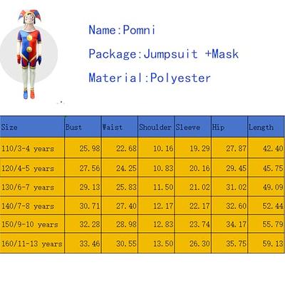 The Amazing Digital Circus Cosplay Costume Anime Clown Pomni Jax ragatha  Costumes Jumpsuit Mask Halloween for kids boy girls