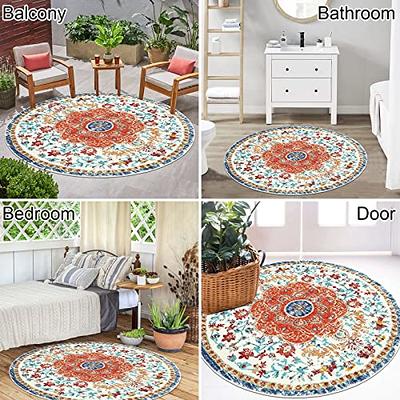  Christmas Shag Area Rug, 4ft Indoor Round Area Rugs