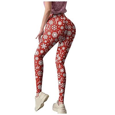 High Waisted Leggings for Women Snowflake Print Butt Lift Athletic Pants  Ultra Soft No See-Through Pants for Running Cycling