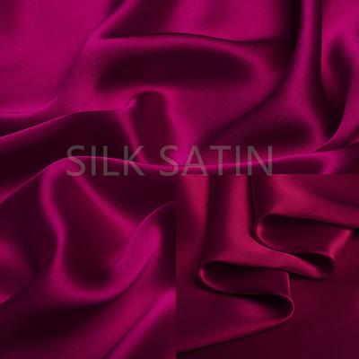 Red 100% Pure Mulberry Silk Charmeuse Fabric, 19mm 44 Width Pre