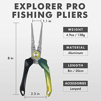 Aluminum Alloy Fishing Pliers Resistant Saltwater Fishing Line Braid Cutter  Split Ring Pliers Fish Hook Remover Pliers with Lanyard