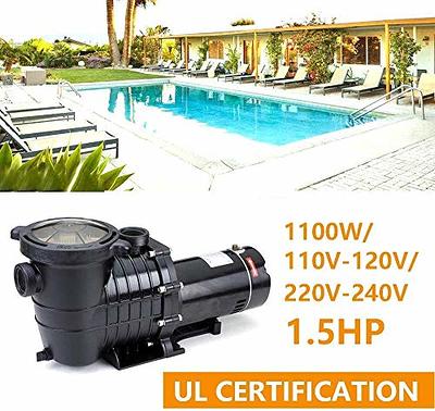 TUOKE Swimming Pool Pump, 2HP 115V, 1500W Single Speed Pumps for