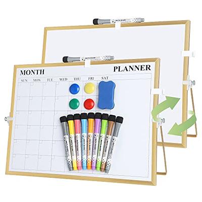Small Desktop Weekly Planner White Board - Calendar 10x10 Dry Erase  Magnetic to Do List Board with Stand, 3 Markers, 4 Magnets, Eraser -  Portable