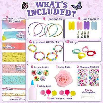 DIY Hair Accessories for Girls Toys Age 6-8, Make Your Own Fashion  Headbands Arts & Crafts Christmas Birthday Gift for Girls 