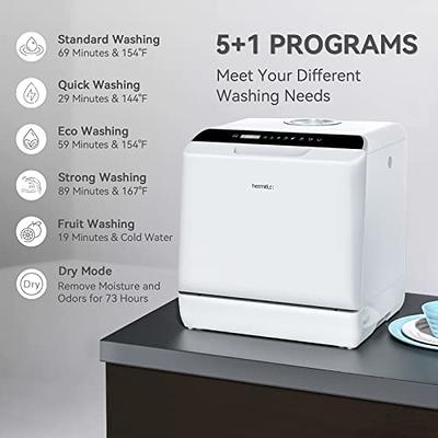 Hermitlux Countertop Dishwasher, 5 Washing Programs Portable