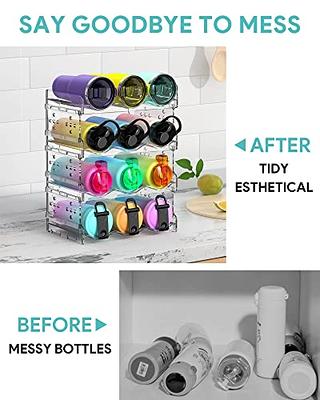 Water Bottle Organizer 4 Pack Stackable Cup for Cabinet Plastic Holder Wine  ..