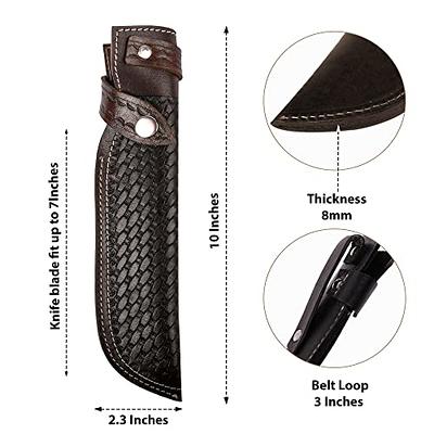 7 X 1.5 Inch Handmade Leather Knife Sheath for Blade Knife Hunting