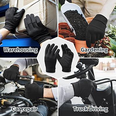 Handlandy Work Gloves Men & Women Utility Mechanic Working Gloves Touch Screen Flexible Breathable Yard Work Gloves (Medium Grey)