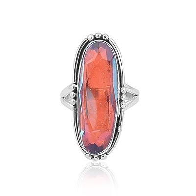 925 Sterling Silver Gift for her Ring Angel Aura Quartz Ring, Handmade Ring  US 7