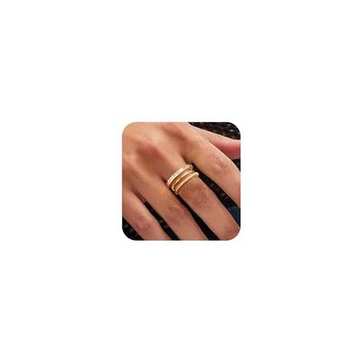 HAIAISO 9PCS 14K Gold Plated Stacking Rings for Women Stackable Knuckle CZ  Heart Chain Link Gold Silver Rings Set Simple Thumb Thin Pain Band Rings  Rings Size 6-11 - Yahoo Shopping