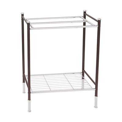 Organize It All Bronze 2-Tier Metal Freestanding Bathroom Shelf