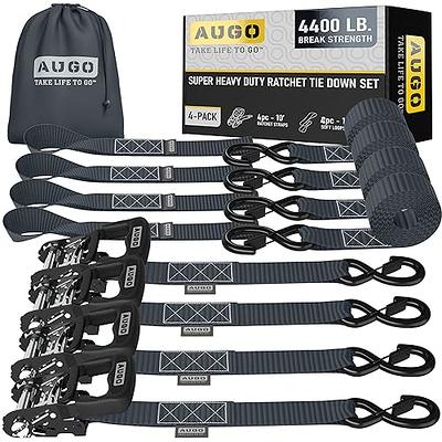 DC Cargo Auto-Retract Ratchet Strap with S-Hooks, 1x6', 4-Pack
