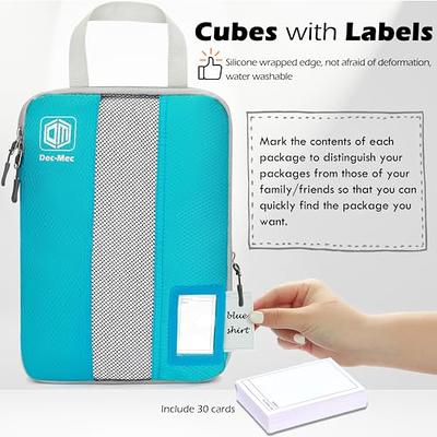 Dec-Mec 4 Set Compression Packing Cubes with Labels for Travel