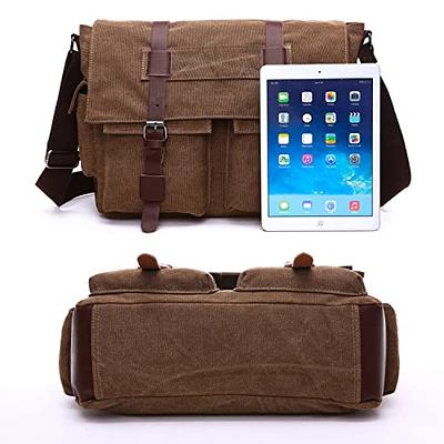 Shoulder Bag, Men's Messenger Bags, 16 Inches Vintage Military Canvas  Laptop Bag For Work And S