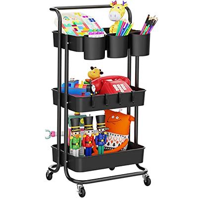 Calmootey 3-Tier Rolling Utility Cart with Drawer,Multifunctional Storage  Organizer with Plastic Shelf & Metal Wheel,Storage Cart for  Kitchen,Bathroom,Living Room,Office,Pink - Yahoo Shopping
