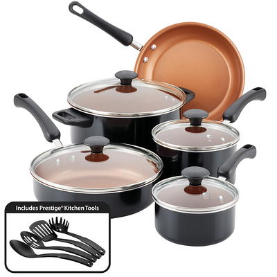 NutriChef 13-Piece Aluminum Cookware Set Non-Stick in Brown - Yahoo Shopping