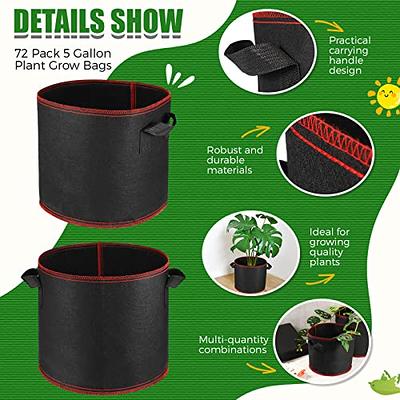 5x Plant Grow Bags pot Nonwoven Aeration Fabric planting Container