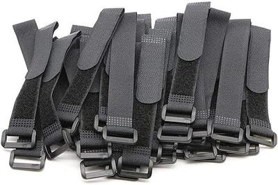 C2G 29854 11in Hook-and-Loop Cable Management Straps - Black - 12pk 