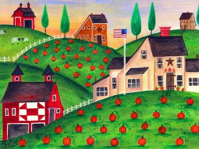 Trademark Fine Art 'Pumpkin Patch' Canvas Art by Valarie Wade