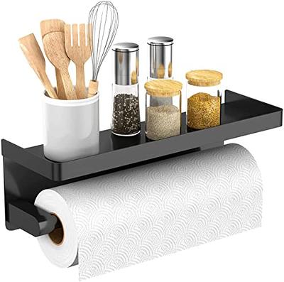 Paper Towel Holder Countertop, OBODING, Black Kitchen Paper Towel Holder Stand for Kitchen and Bathroom Organization, Stainless Steel Paper Towel