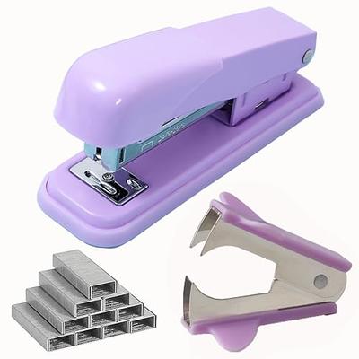 Purple Stapler, Purple Office Supplies Desk Accessories Set for