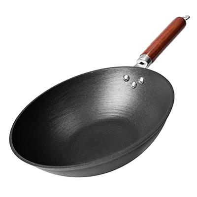 Pre-seasoned Cast Iron Kadai/ Wok With Flat Bottom 11 inch