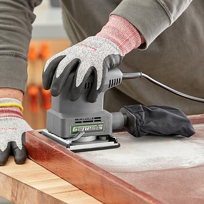 Hyper Tough 2 Amp Corded 1/4 Sheet Palm Sander with Dust Bag, Vacuum Hose Adapter, Punch Plate & 3 Sanding Sheets (60, 80 & 120 Grit)