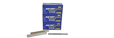 5418 D 9/16 inch Long 20 Gauge 3/16 Crown Gold Staples - Three Boxes of 5,000